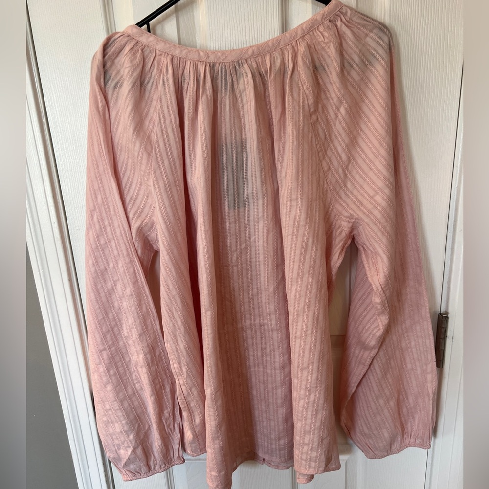 Chaps Light Pink Striped Blouse - Picture 7 of 8